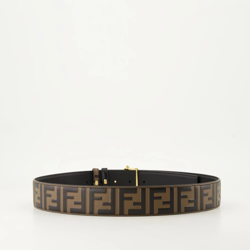 Fendi Omkeerbare FF Diamanten Riem Brown Dames