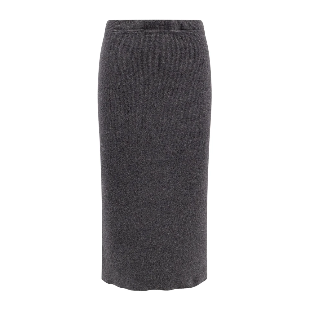 Tom Ford Women's Gray Cashmere Cotton Rib Skirt