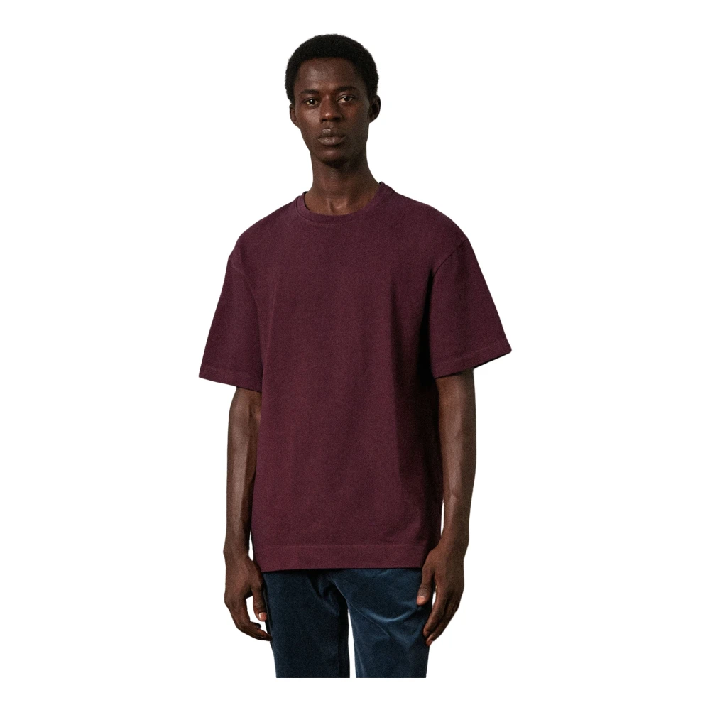Massimo Alba Oversized T-shirt van biologisch katoen Purple Heren