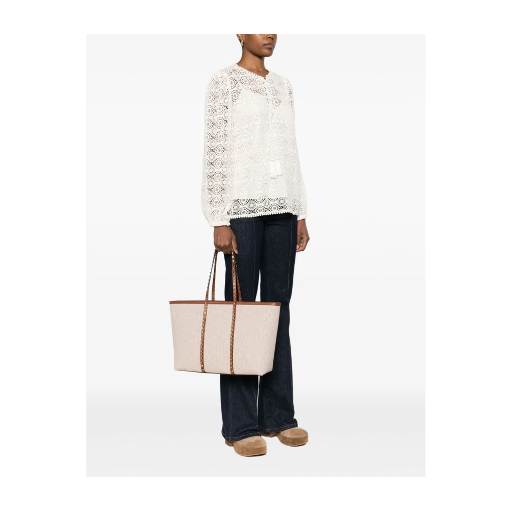Valentino Garavani Rockstud Tote Tassen Collectie Beige Dames