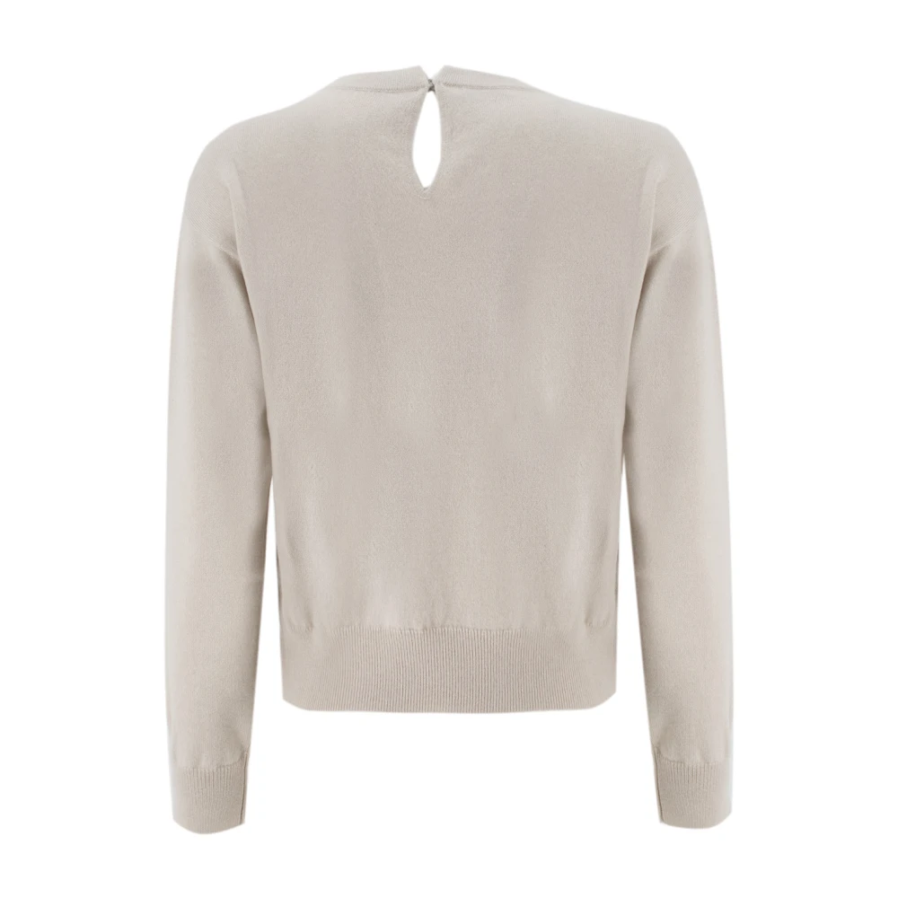 BRUNELLO CUCINELLI Elegant Monile Detail Sweater Beige Dames