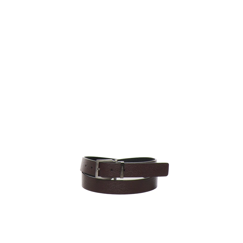 Salvatore Ferragamo Omkeerbare Geometrische Gesp Riem in Kalfsleer Brown Heren