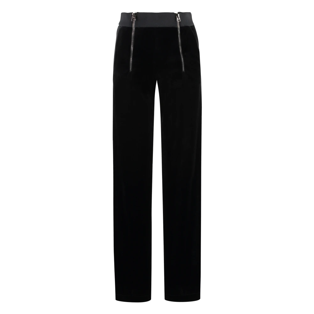 Tom Ford Velvet Broek met Elastische Taille Black Dames