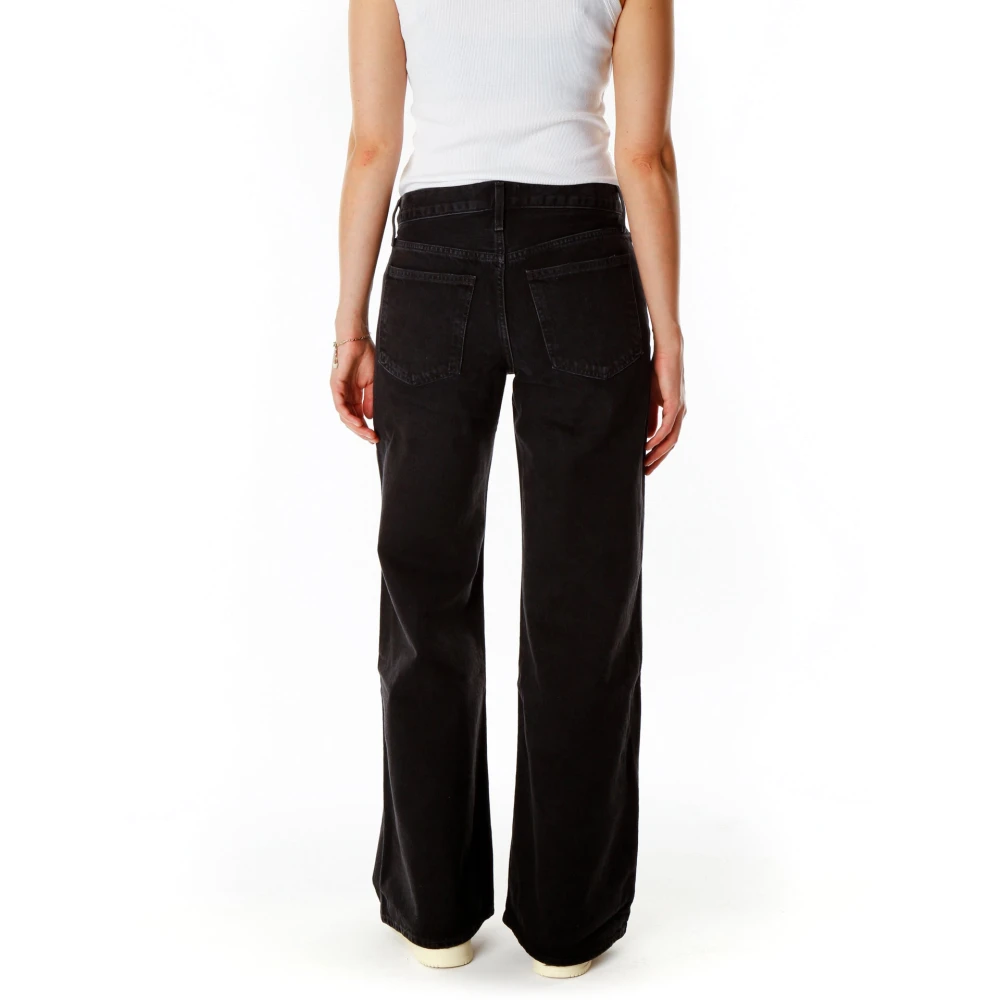 Agolde Flared Fit Mid Waist Jeans Black Dames