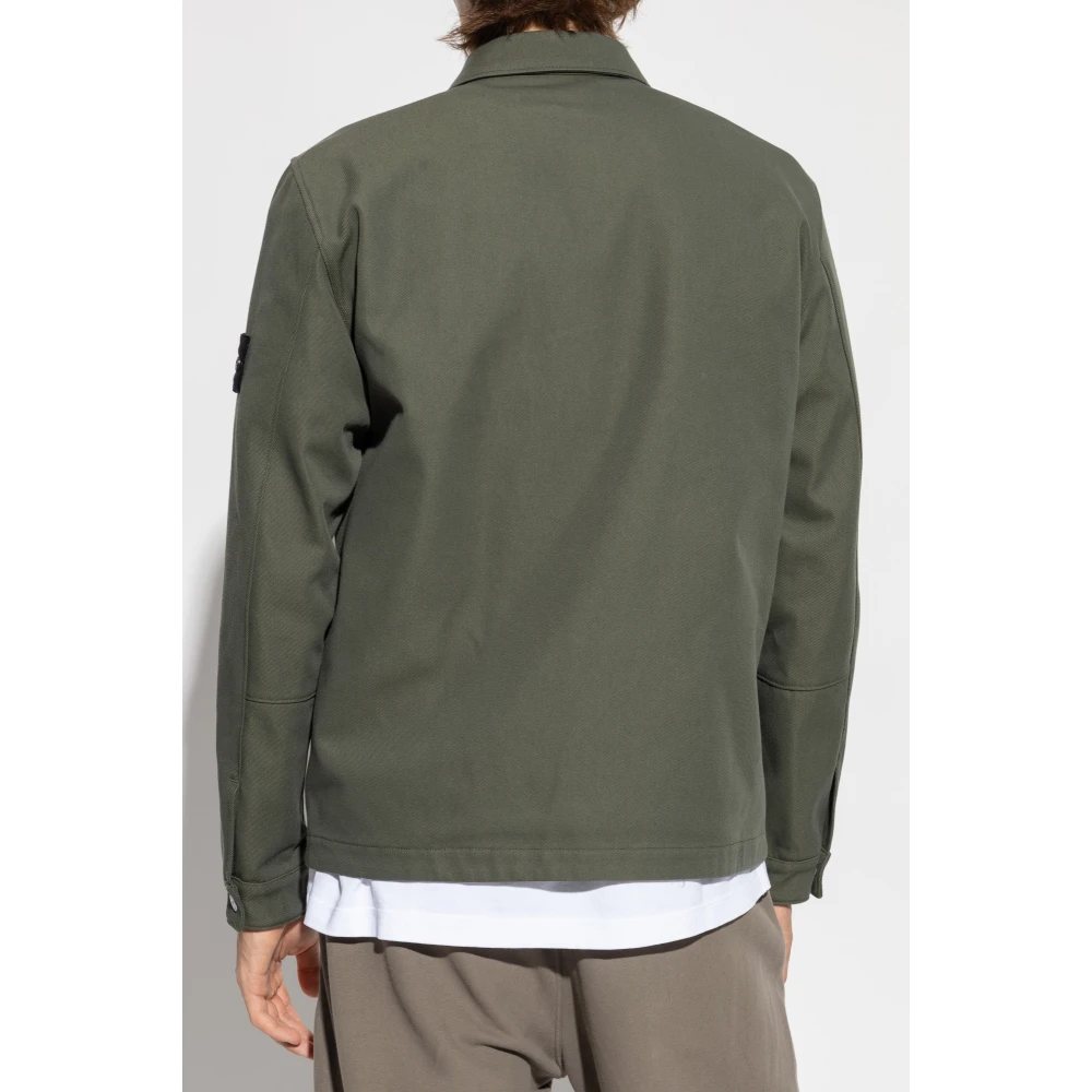 Stone Island Jas met logo Green Heren