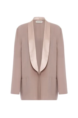 Contrast Collar Georgette Kvällsjacka