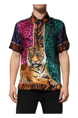 Tiger Print Silk Hawaiian Shirt