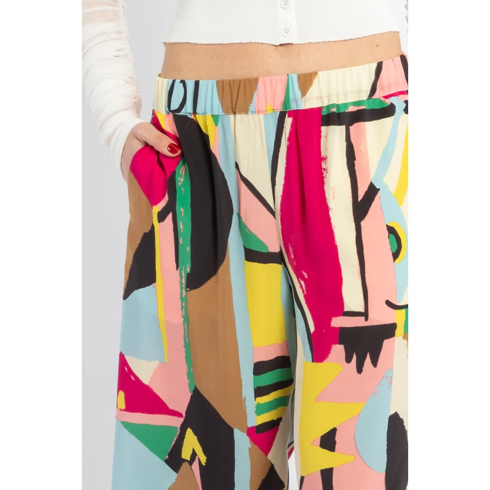 Max Mara Weekend Zijden bedrukte cropped broek Multicolor Dames