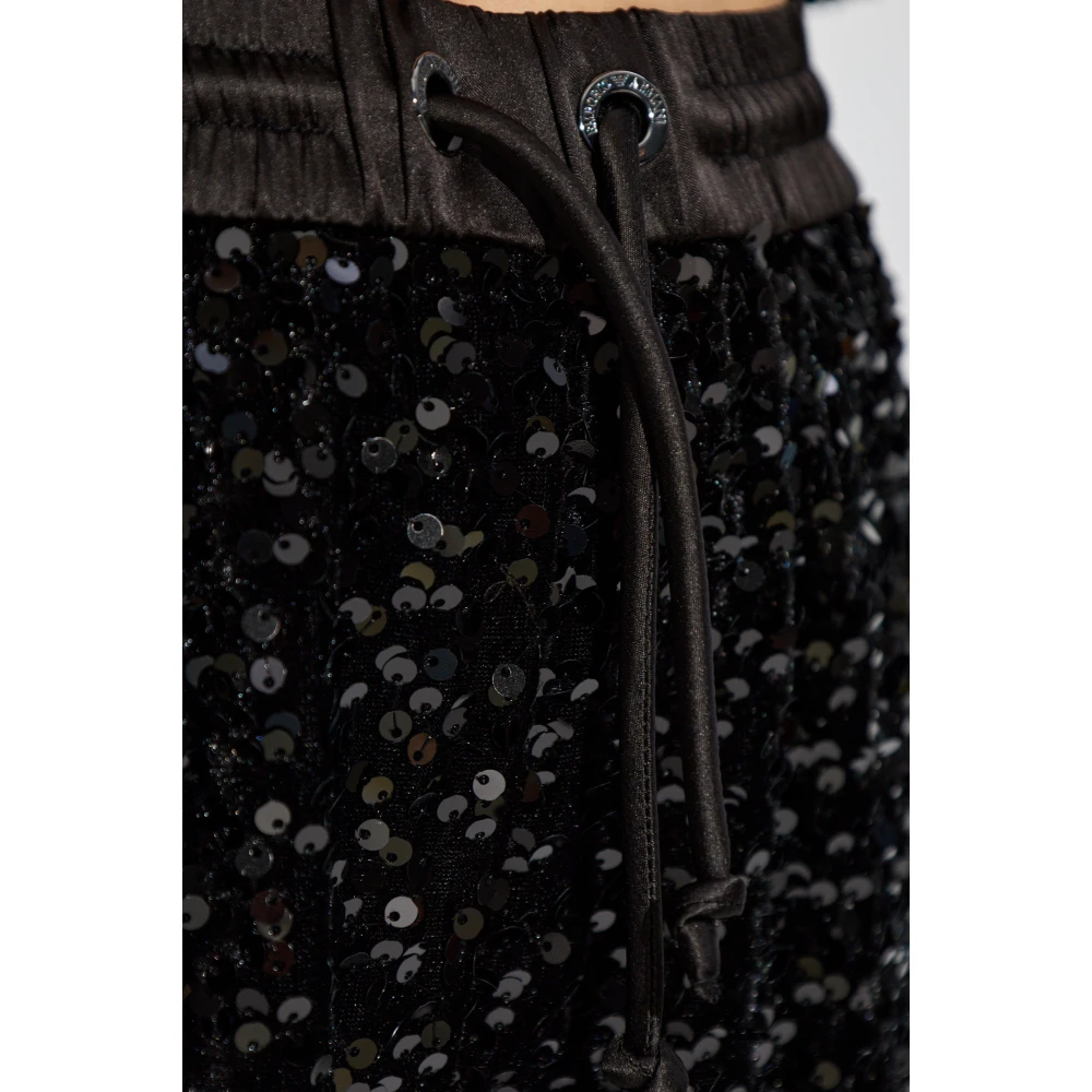 Emporio Armani Wijdvallende paillettenbroek Black Dames