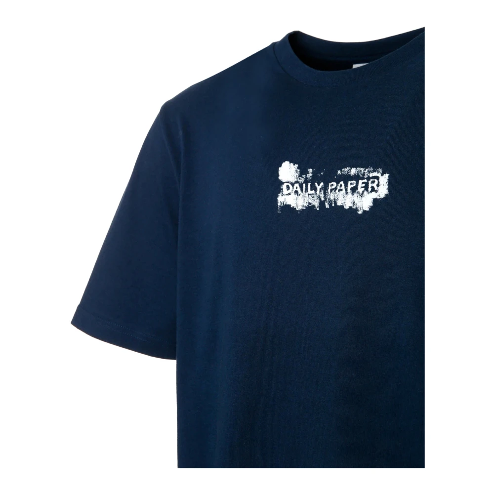 Daily Paper Scratch Logo T-Shirt Blue Heren