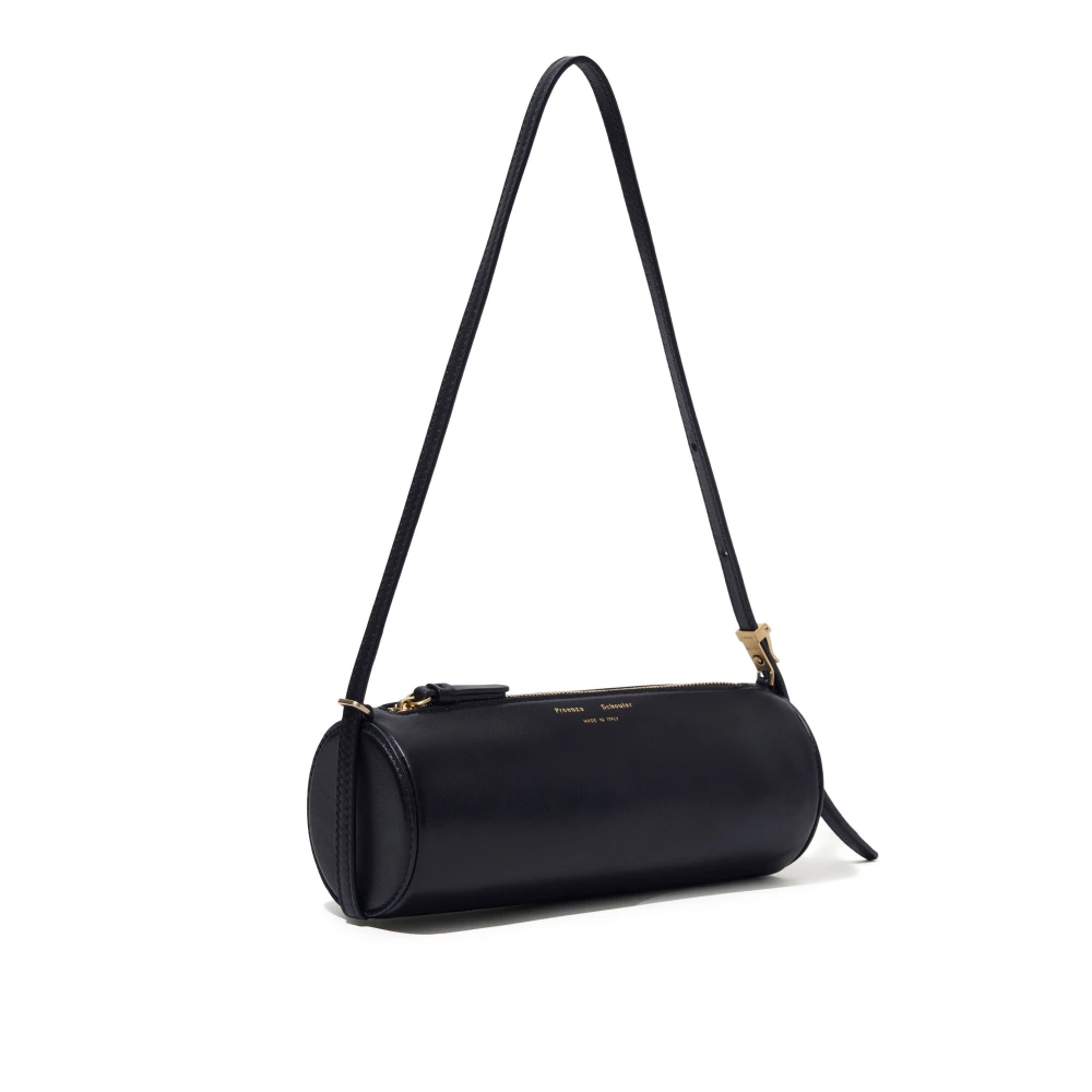 Proenza Schouler Zwarte schoudertas met gladde korrel Black Dames