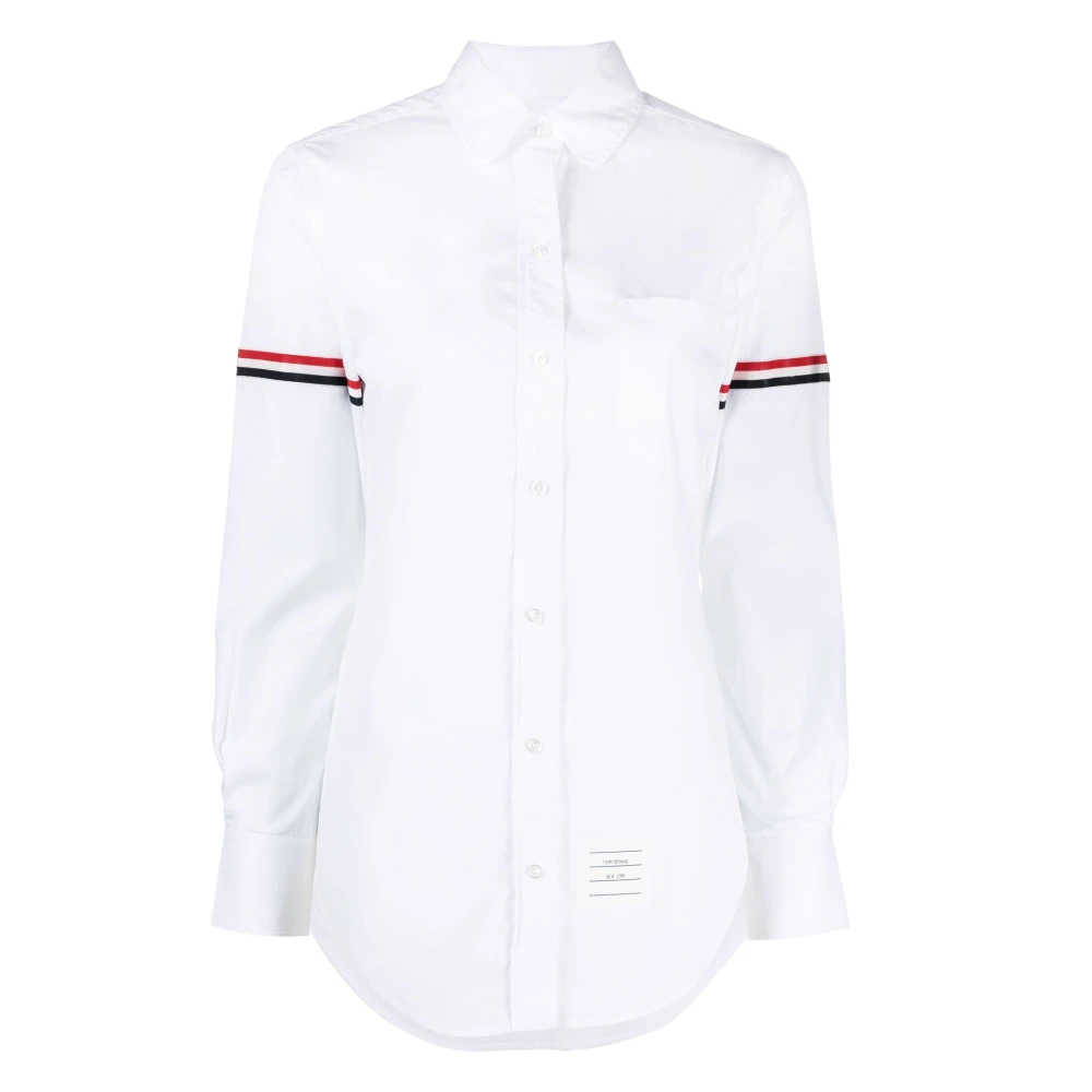Thom Browne Iconisch Gestreept Overhemd White Dames