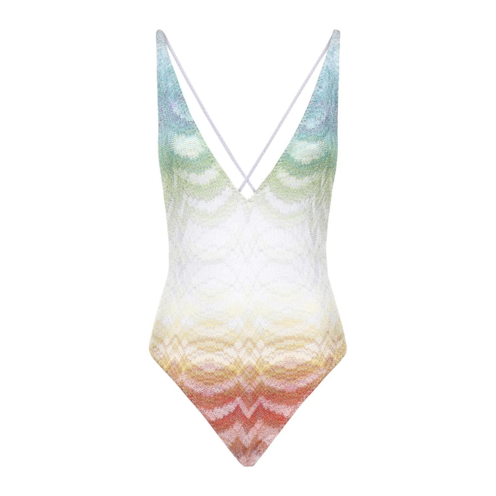 Missoni Women's Multicolor Swimsuits, S, V-Neck One-Piece Swimsuit