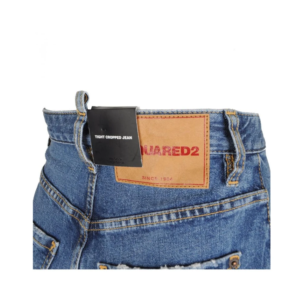 Dsquared2 High Waist Straight Leg Jeans Blue Dames