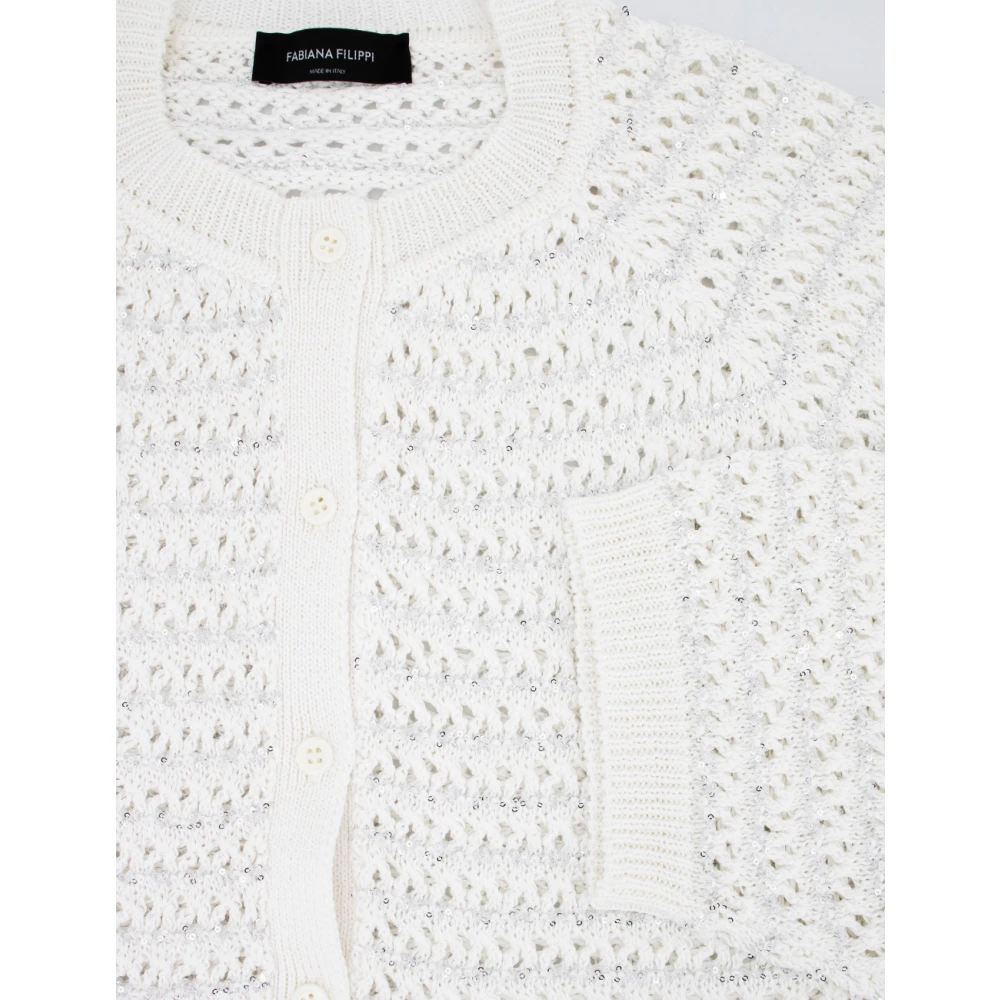 Fabiana Filippi Gestreepte knoopvest White Dames