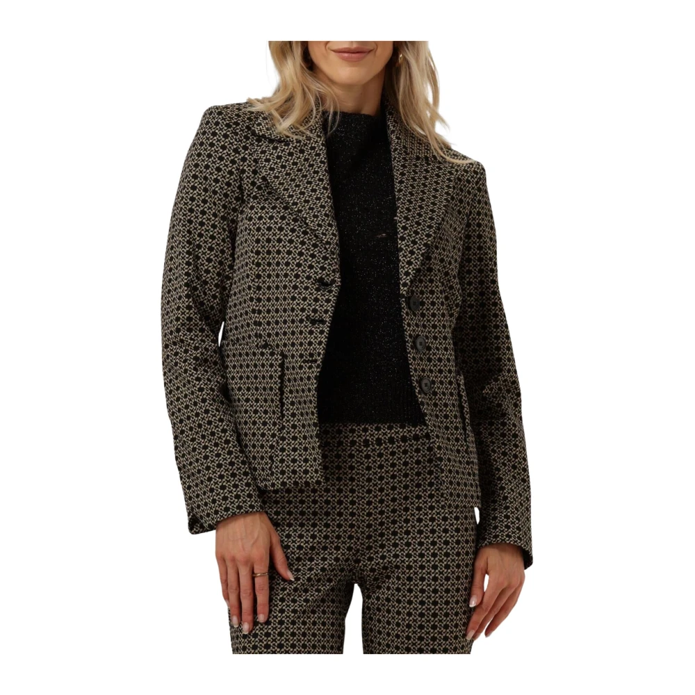 Liu Jo Elegante zwarte en gouden blazer Multicolor Dames