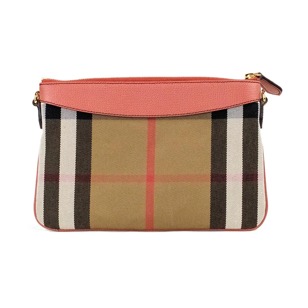 Burberry Check Leren Crossbody Clutch Tas Multicolor Dames