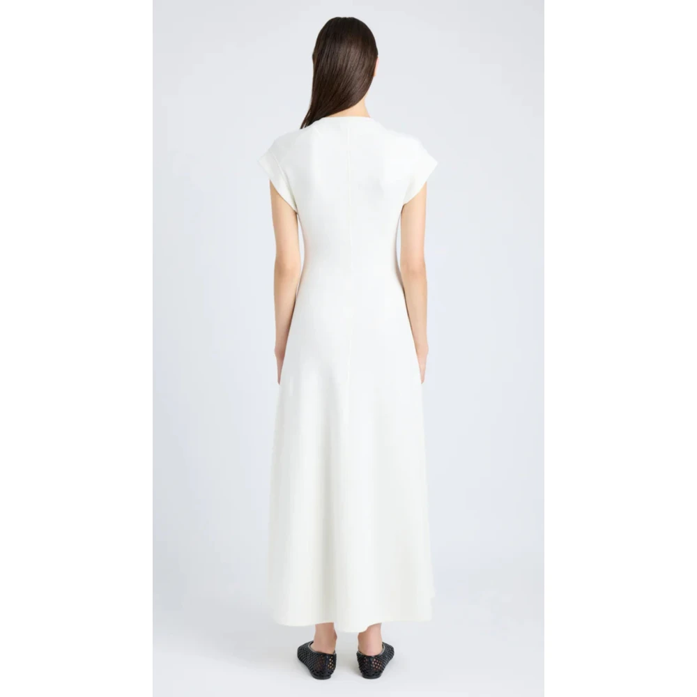 Proenza Schouler Elegante Geribbelde Melanie Jurk White Dames