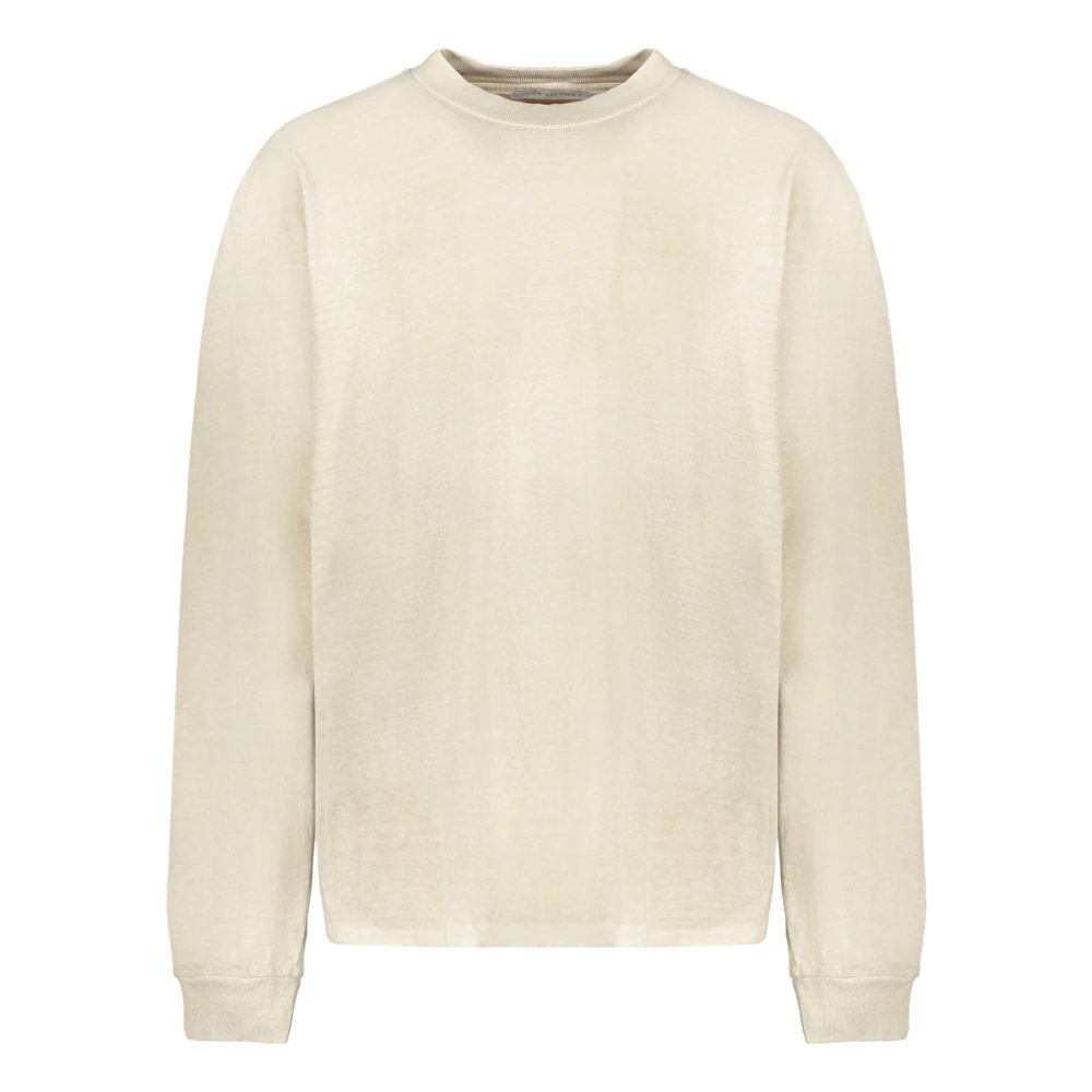 John Elliott Geribbeld katoenen T-shirt Beige Heren