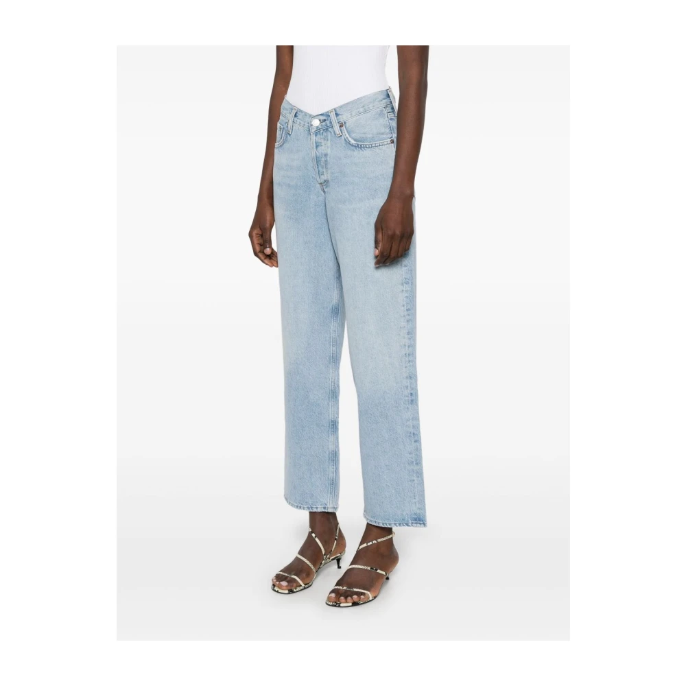 Agolde Lichtblauwe Klassieke Vijf-Pocket Jeans Blue Dames