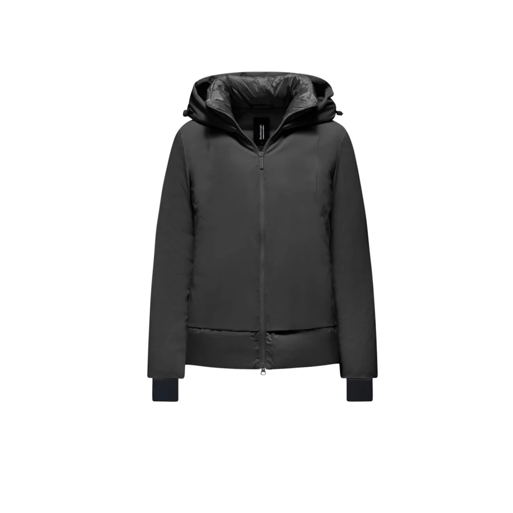 Bomboogie Femme Noir Vestes, Taille: 40 Fr Veste Courte Bi-Matière À Capuche