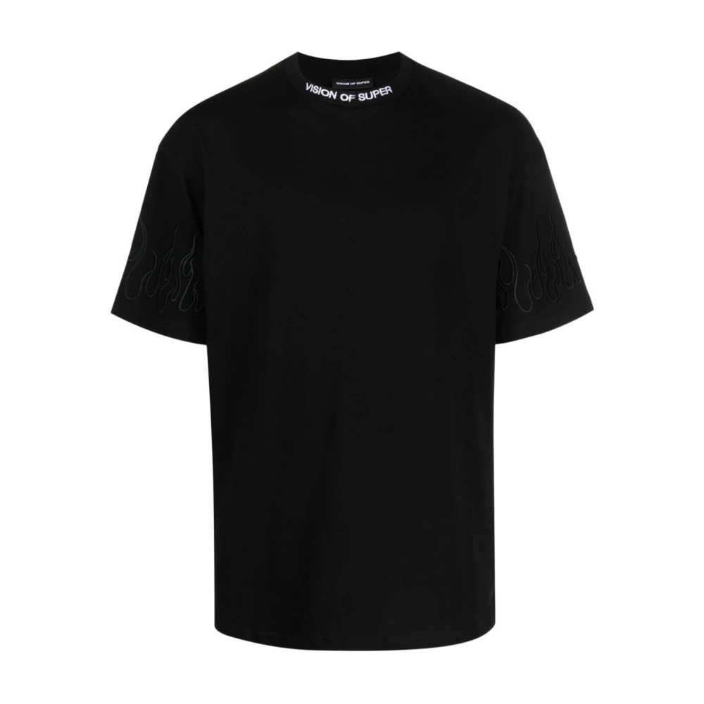 Vision OF Super Zwart T-Shirt met vlammen Black Heren