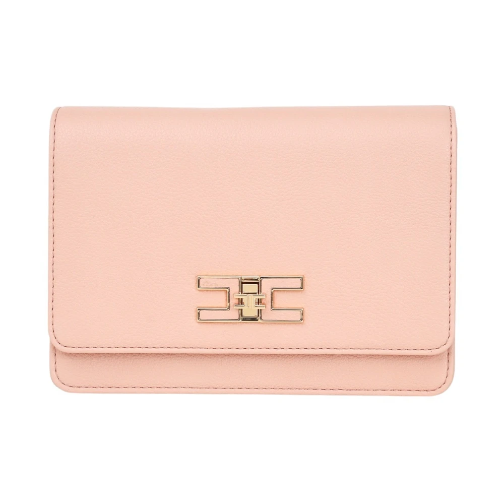 Elisabetta Franchi Vleeskleurige schoudertas met ketting Pink Dames