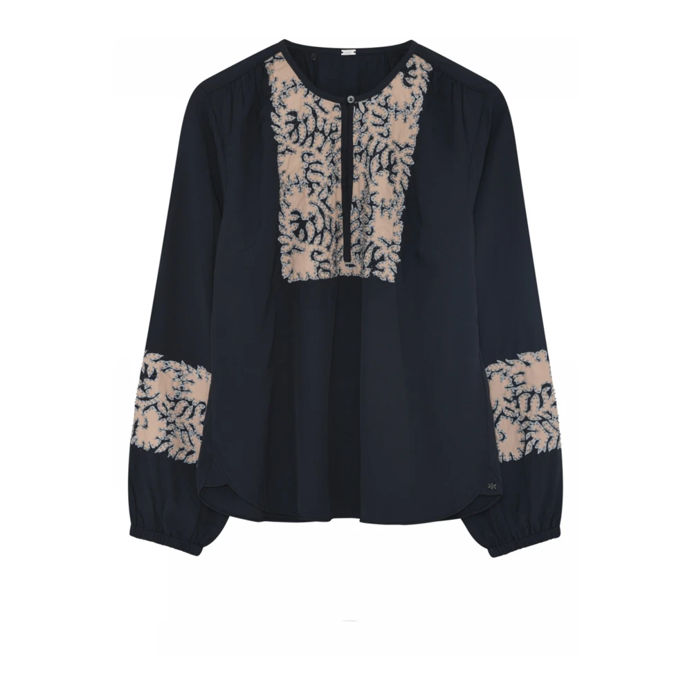 Gustav Stijlvolle Blouse met Pofmouwen Blue Dames