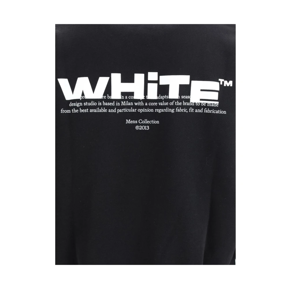 Off White Minimalistische Skate Sweatshirt Black Heren