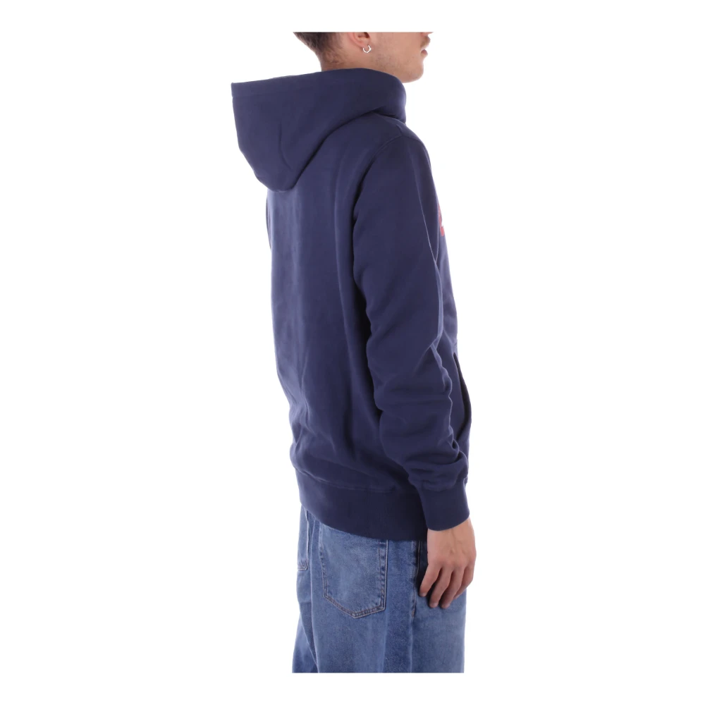 Saint Barth Rode Logo Sweater met Zijzak Blue Heren