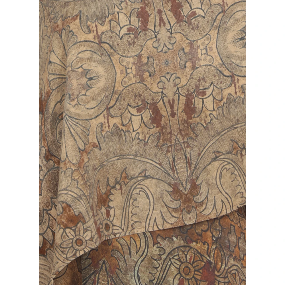 UMA Wang Bruine Bloemen Zijden Jurk Vrouw Brown Dames