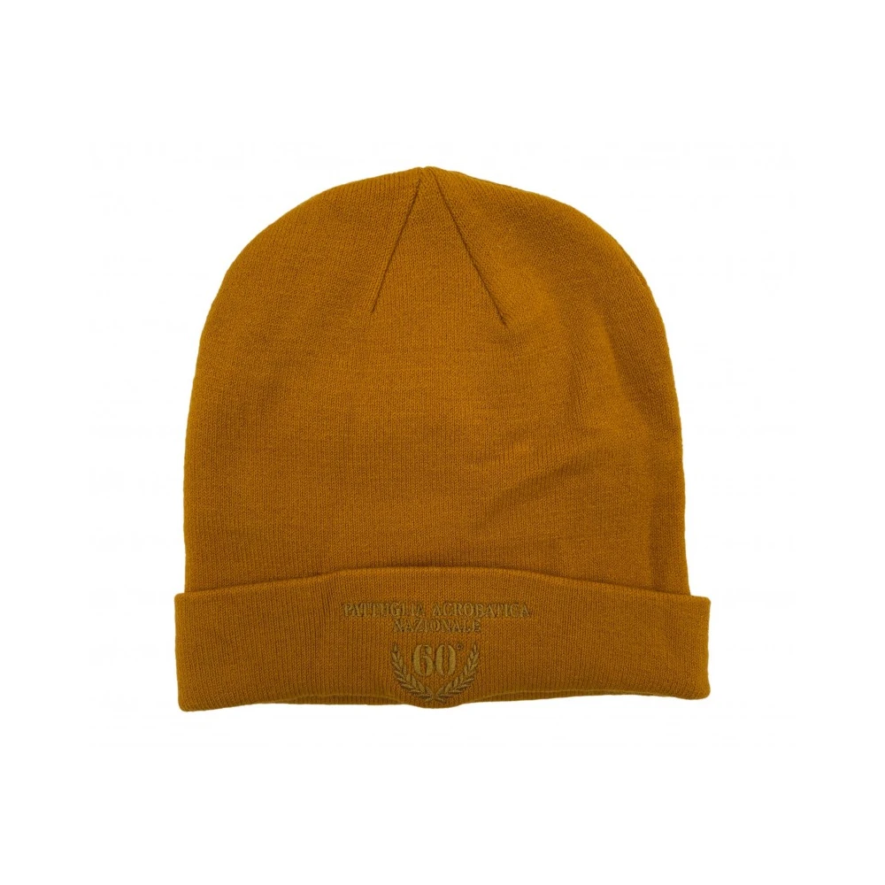 Aeronautica militare Militaire Stijl Beanie Hoed in oker Yellow Unisex
