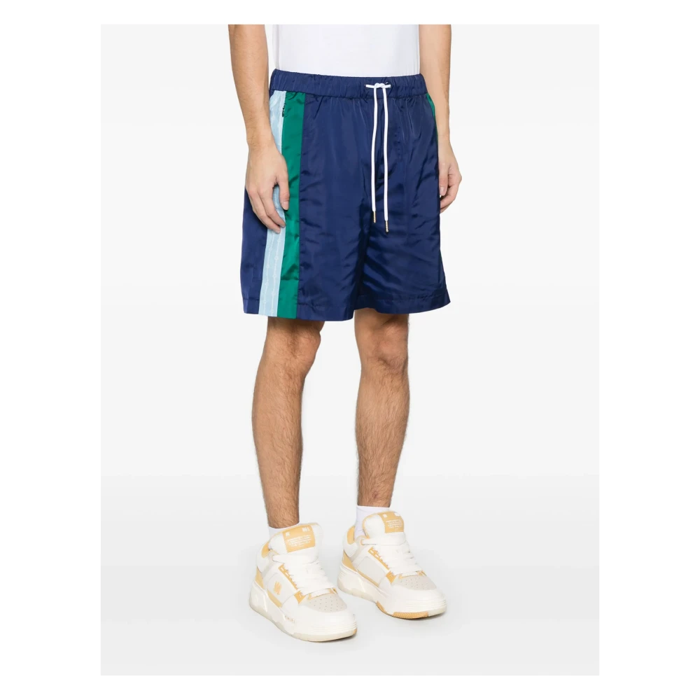 Casablanca Blauwe Geplooide Shorts met Trekkoord en Zakken Blue Heren
