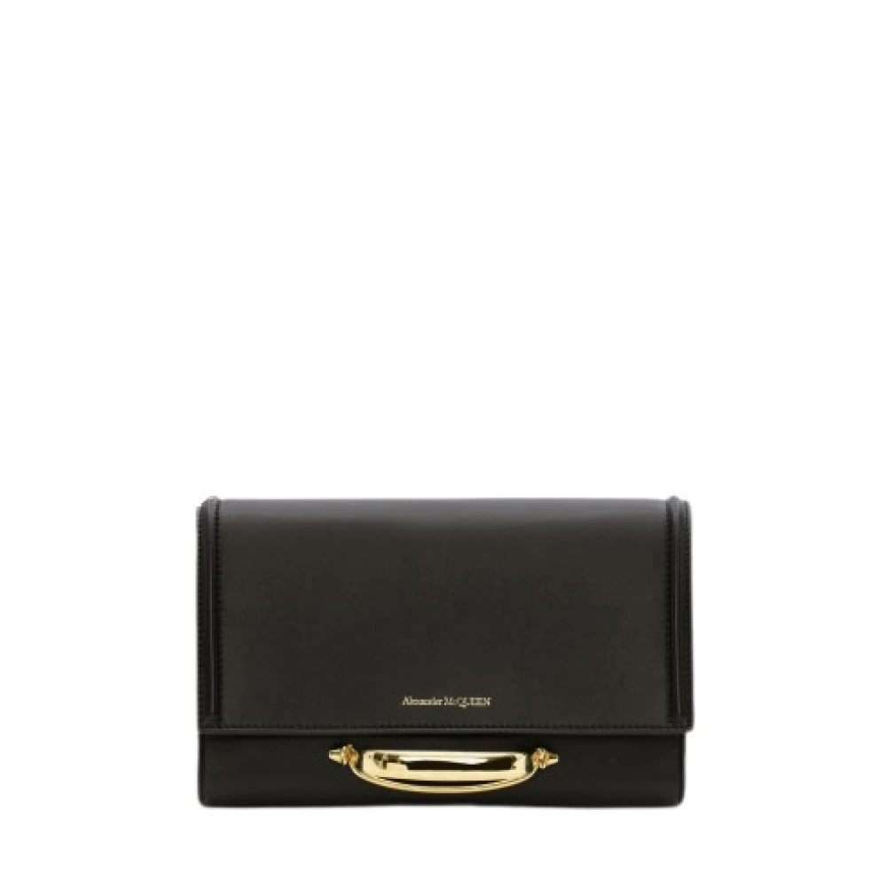 Alexander mcqueen Luxe Zwart Rood Leren Handtas Black Dames