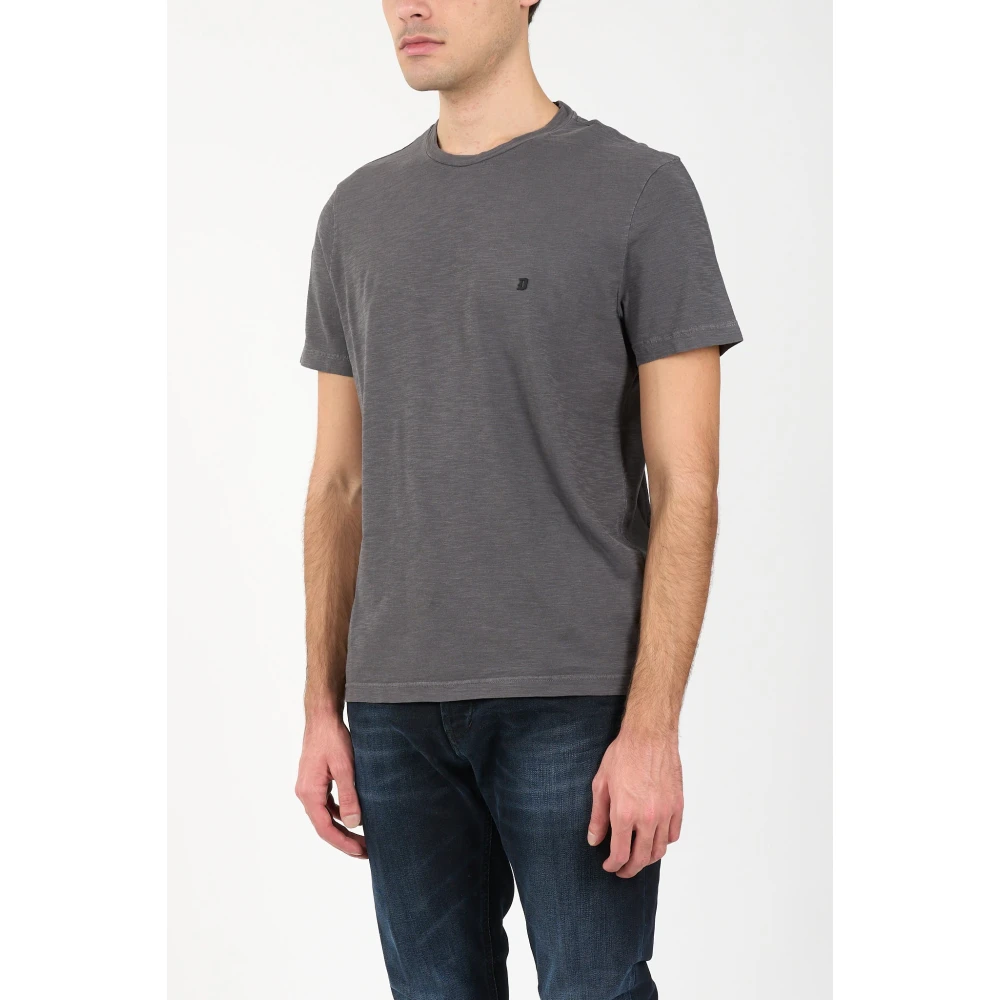 Dondup Vlam Jersey T-shirt met Metalen D Gray Heren