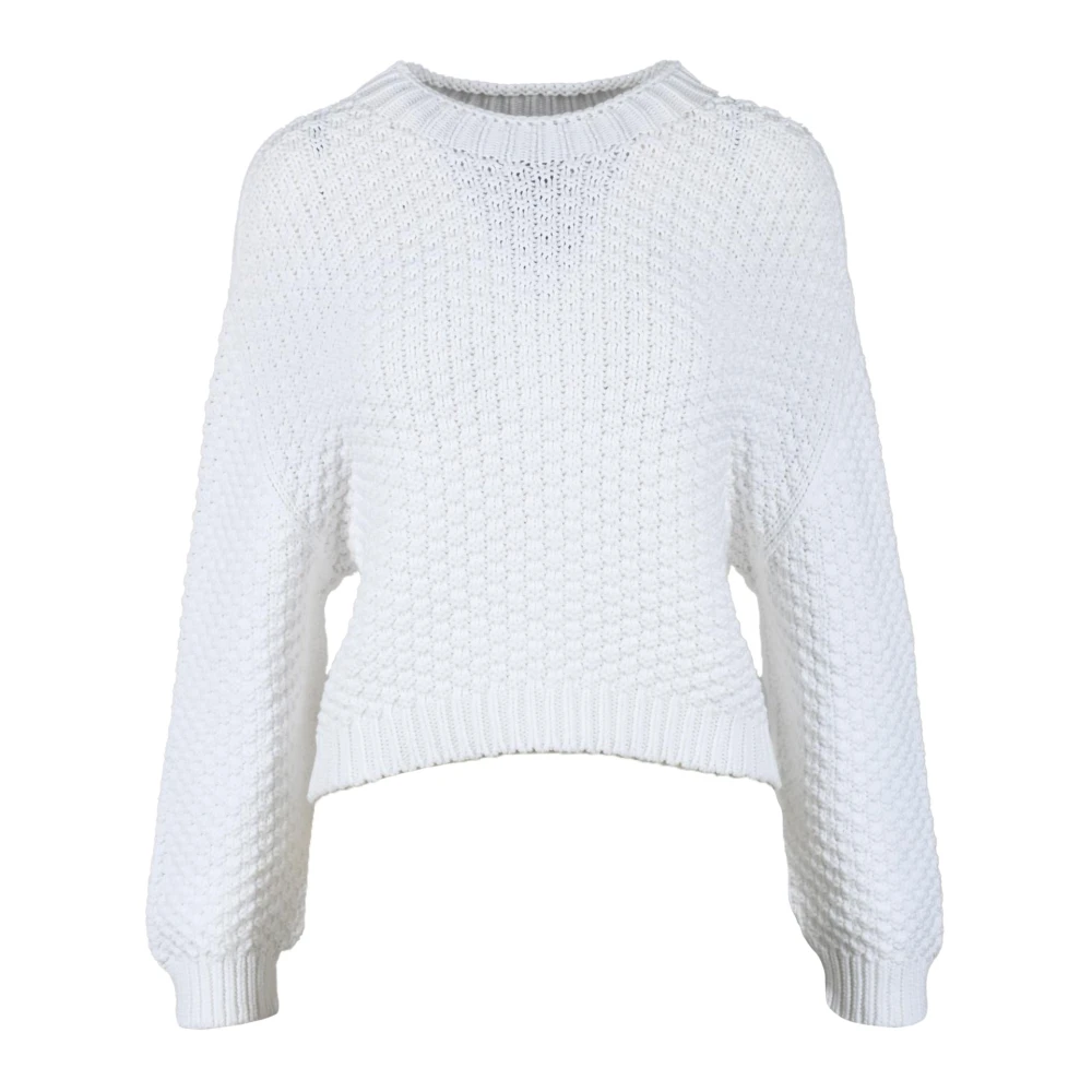 Emporio Armani Stijlvolle Katoenmix Gebreide Top White Dames