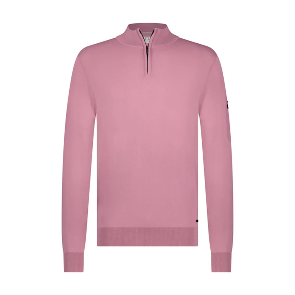 Born With Appetite Race Half Zip Pullover Stretch Pink Heren