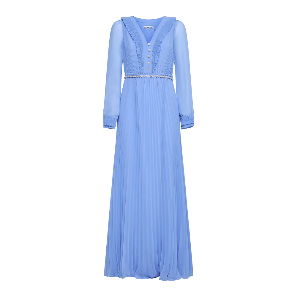 Self Portrait Maxi Jurk Blue Dames