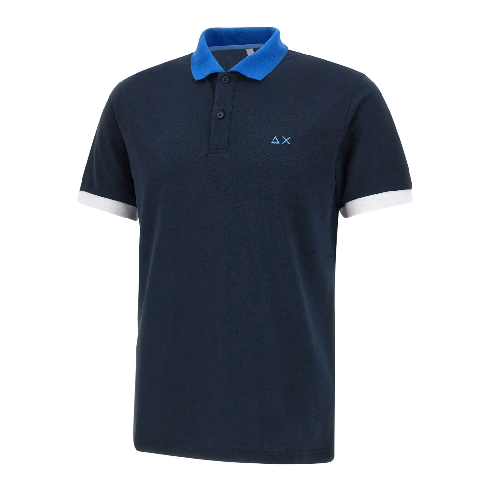 Sun68 Men's Blue 3-Color-Way Polo - Polo Shirts - M - Tops