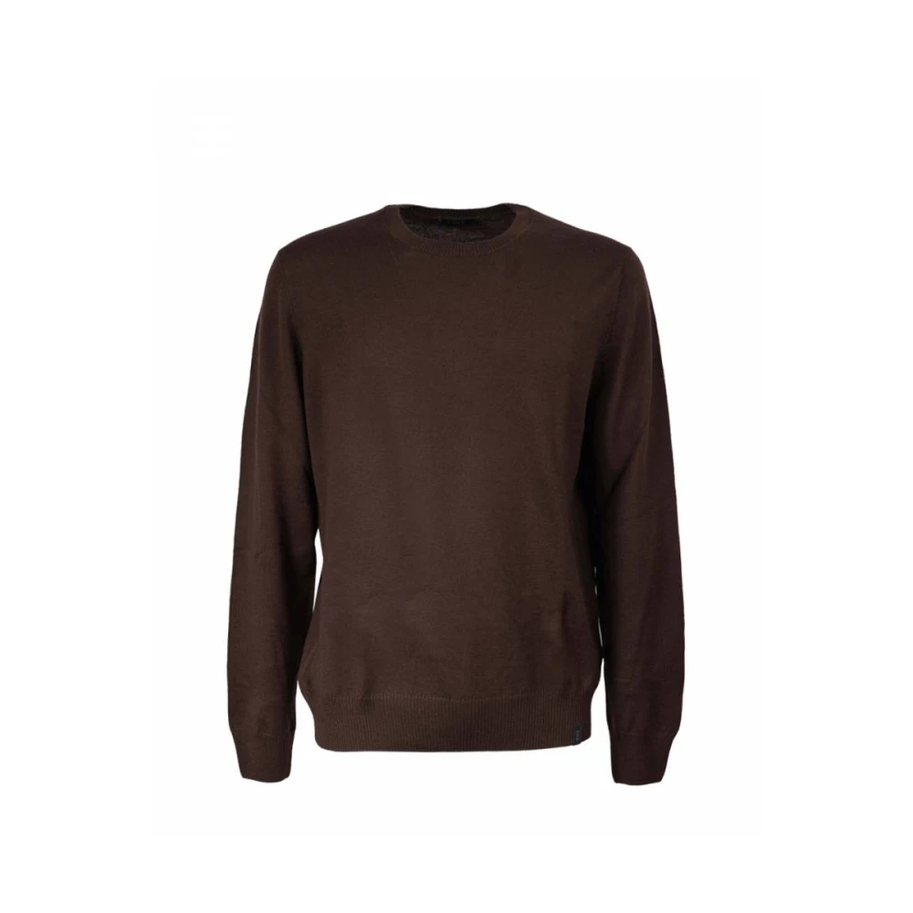 Fay Ronde hals shirt Brown Heren
