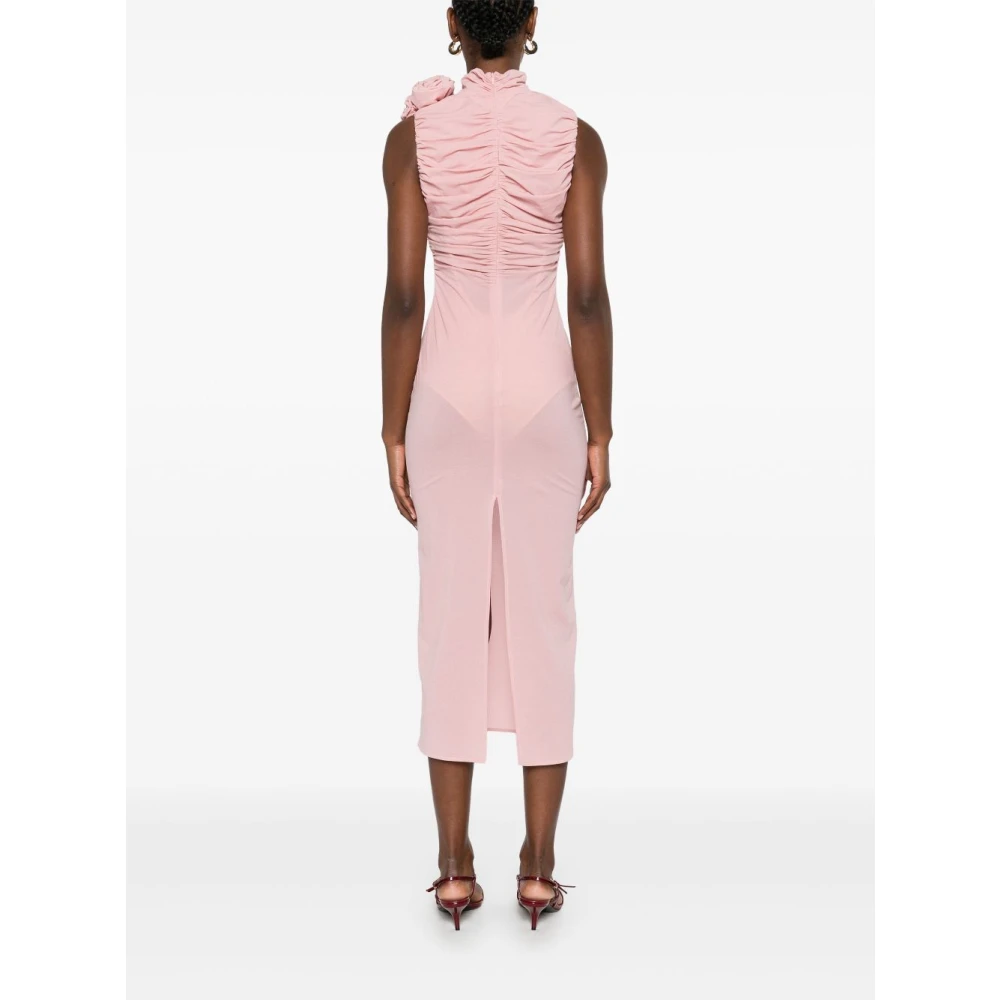 Magda Butrym Elegant Pink Silk Dress Pink Dames
