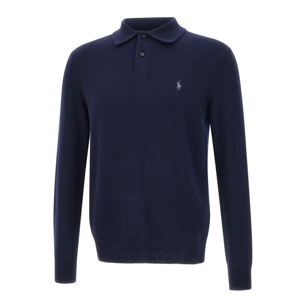 Polo Ralph Lauren Klassiek wolblend poloshirt Blue Heren