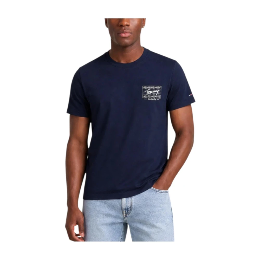 Tommy Hilfiger Reg Sign Flag T-Shirt - Male - T-Shirts - Blue - M - Tops