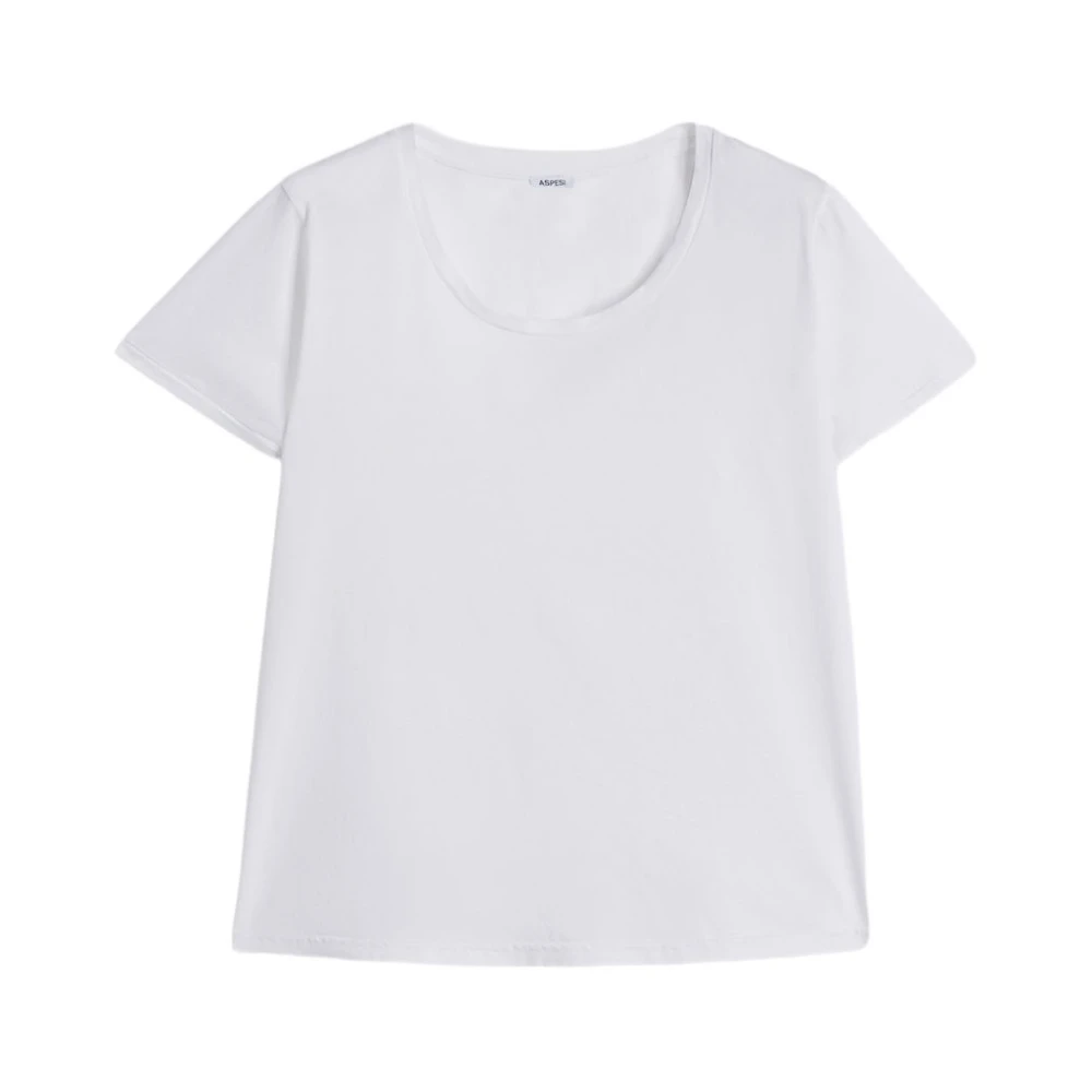 Aspesi Women's White Cotton Jersey T-Shirt With Print - T-Shirts - S - Tops