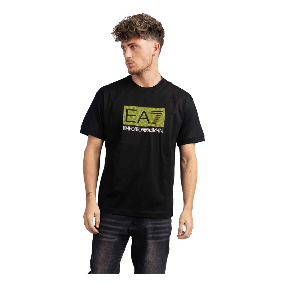 Emporio Armani Fluo Logo T-Shirt Zwart Heren Black Heren