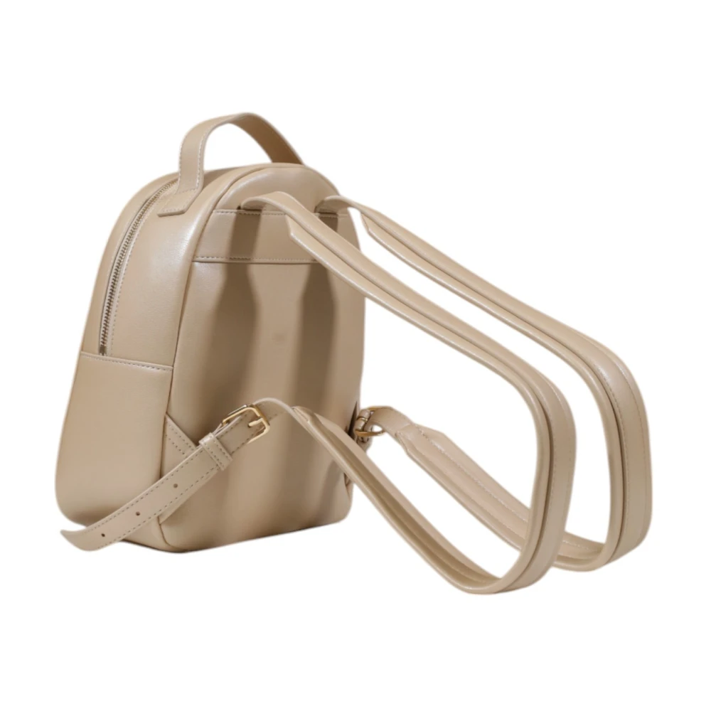 Love Moschino Gouden Rucksack met Effen Patroon Beige Dames
