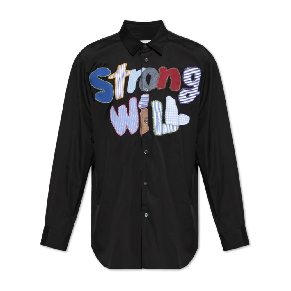 Comme des Garçons Shirt met patch Black Heren