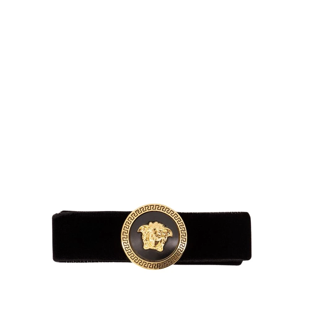 Versace Sammet Band Tofs Hårklämmor Black, Dam