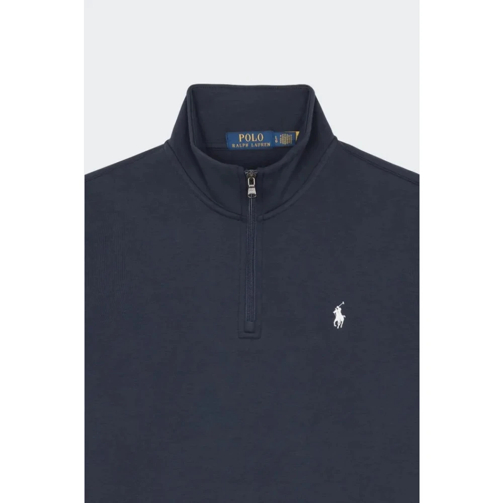 Polo Ralph Lauren Navy Sweatshirt met Hoge Kraag Blue Heren