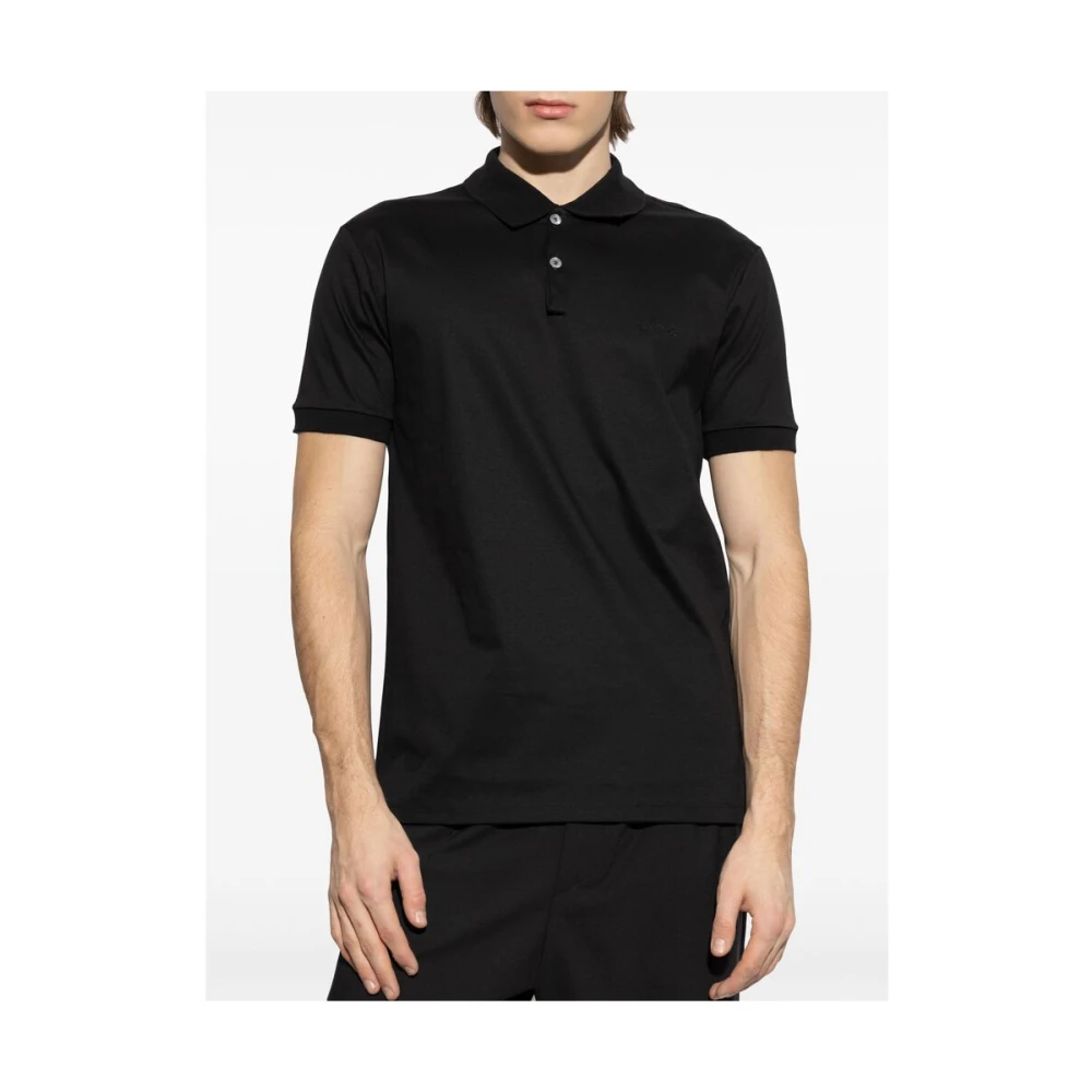 Lanvin Zwarte Knoop-Up Korte Mouw Sweater Black Heren
